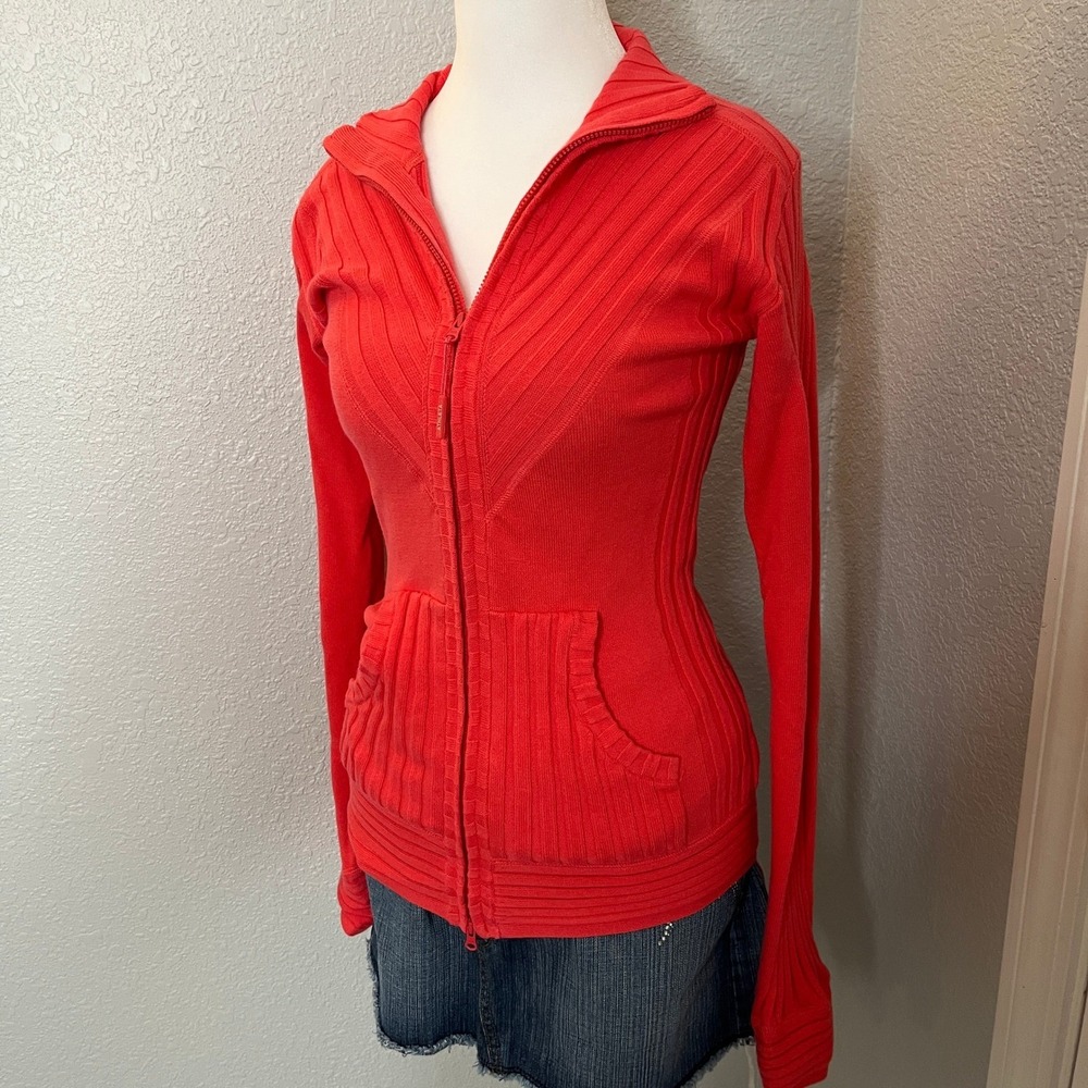 Athleta Red Ribbed Jacket - Picture 7 of 10